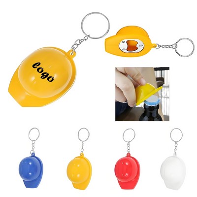 Safety Helmet Shaped Keychain with Bottle Opener