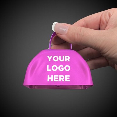 3" Pad Printed Pink Metal Cowbell